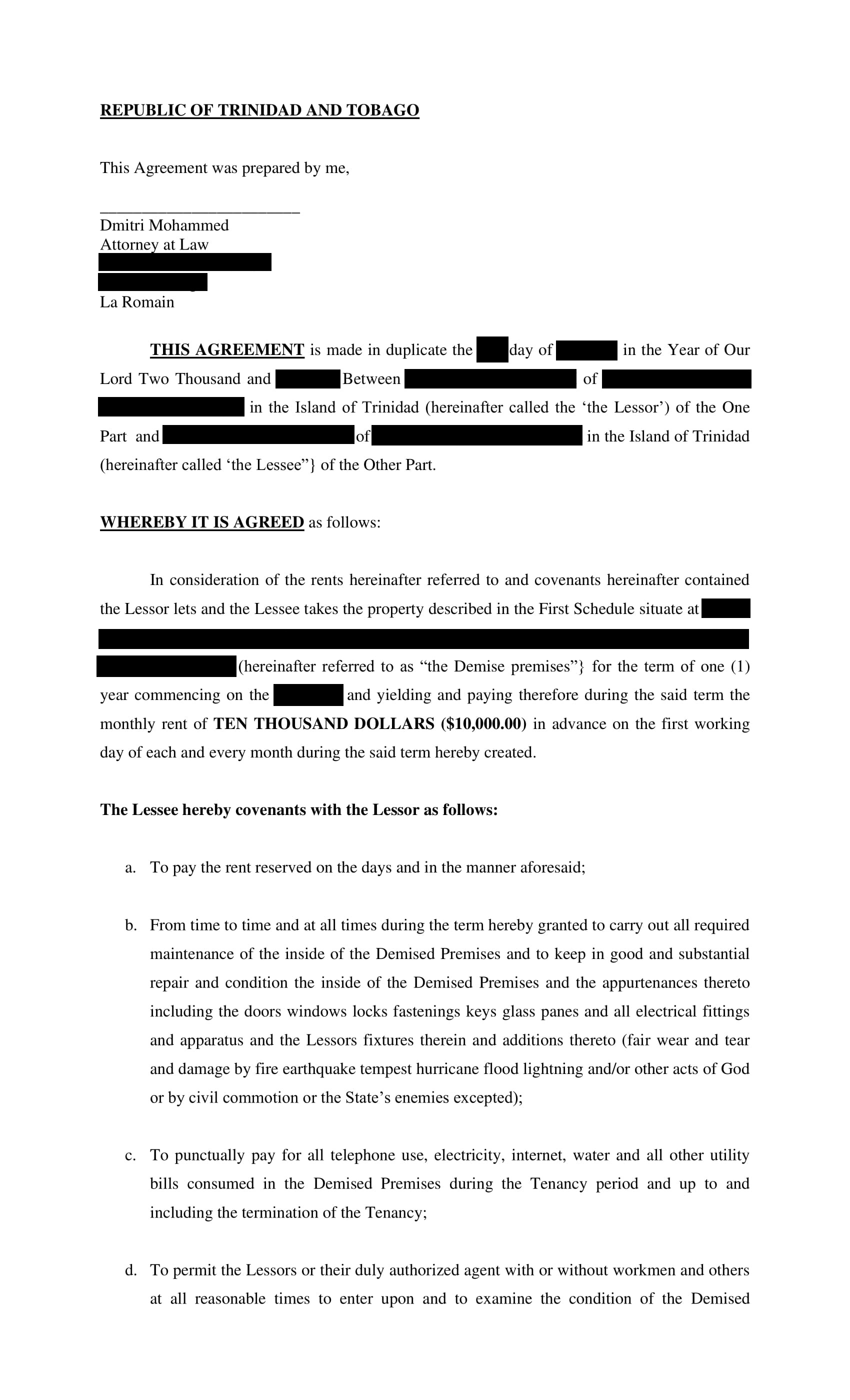 Lease Agreement full view